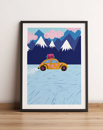 Plakat Zima, Natka Wieczorek ilustracje