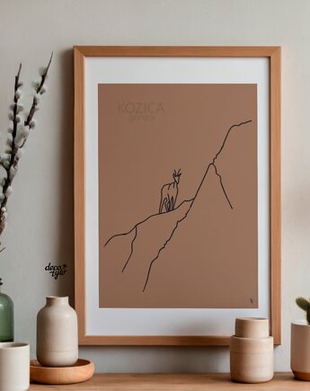Plakat minimalistyczny Kozica Górska, A3, decotyw, decotyw