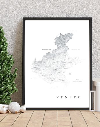 VENETO  Wenecja Euganejska Włochy plakat mapa, maps by P
