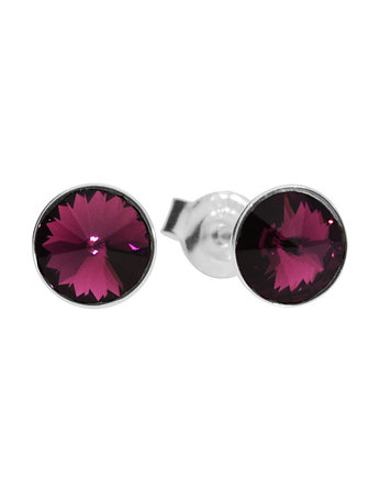 Małe kolczyki sztyfty fioletowe oczka Swarovski, KOM Biżuteria