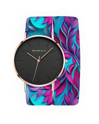 Zegarek damski wiązany - Glow Tangle - Tarcza Różowe złoto, Bandwatch