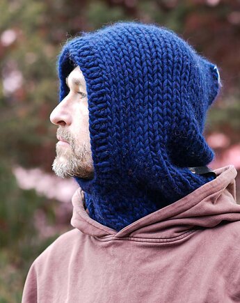 100% MERINO balaclava kapturek, PANAPUFA