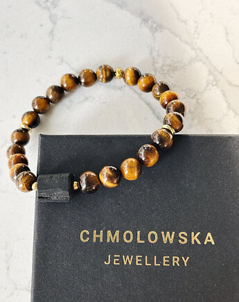 Bransoletka Męska Turmalin i Tygrysie oko, Chmolowska Jewellery