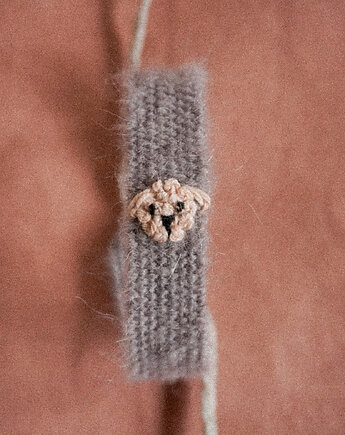 Bransoletka handmade na sznurku z haftowowanym pieskiem - maltipoo, Słońcem Tkane