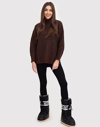 Brązowy sweter z dzianiny AXS0208, AX Paris