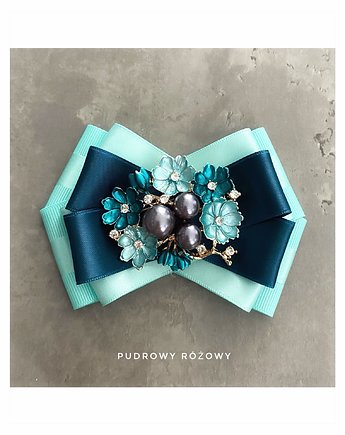 Brosza  Kwiatkami i perłami NEW, Pudrowy Różowy