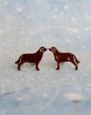 Labrador kolczyki ceramiczne- prezent z psem, Dorca