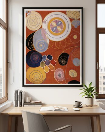 PLAKAT abstrakcyjny, Hilma af Klint, retro poster, modernizm, black dot studio