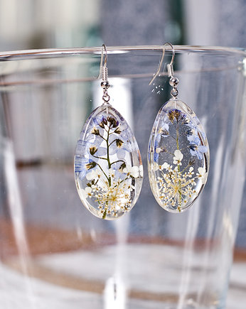 Kolczyki z niezapominajkami w żywicy, So Jewelry