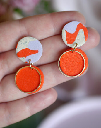 KOLCZYKI wakacyjne, lekkie! pastel orange, MODELINOVA