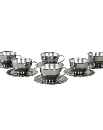 Komplet filiżanek ze stali nierdzewnej, włoski design, lata 80,  Włochy, Przetwory design