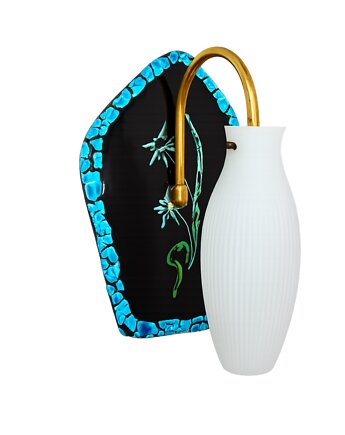 Kinkiet ścienny z lat 60. wykonany z ceramiki. Stan dobry, 1xE14., Relikt design