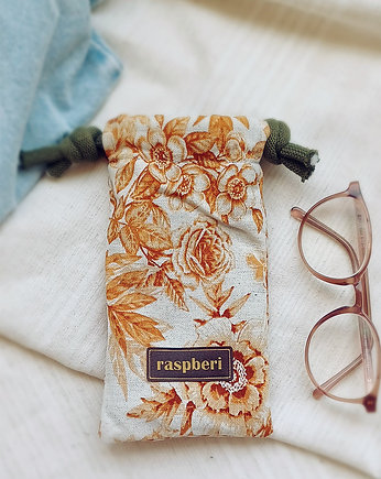Etui na okulary w kwiaty, raspberi