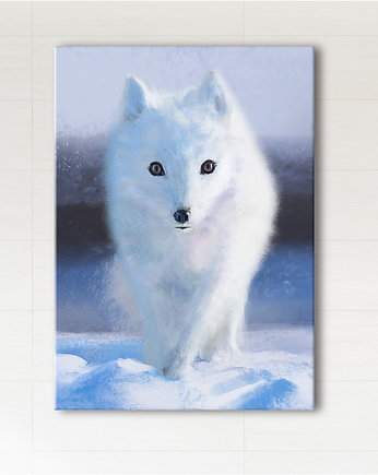 Obraz - Biały lis - wydruk na płótnie, yenoo