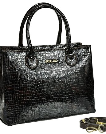 Torba skórzana - Kuferek  wzór krokodyl (5767), BOSCCOLO