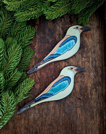 Ceramiczny ptak 2 sztuki zawieszka, Wooden Love