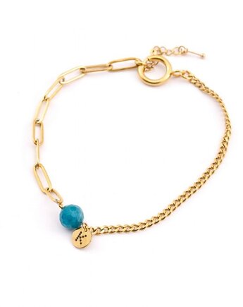 Bransoletka na nogę - pancerka/spinacz z Apatytem, Kulka Bransoletki