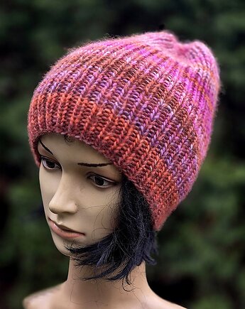 Różanecznik / czapka z jedwabiem, agat handmade