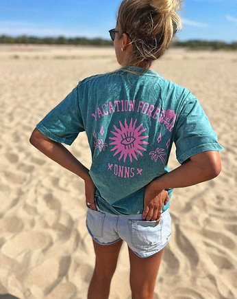 Tshirt Black Teal Vacation Forever, DONT NEED NO SAMURAI