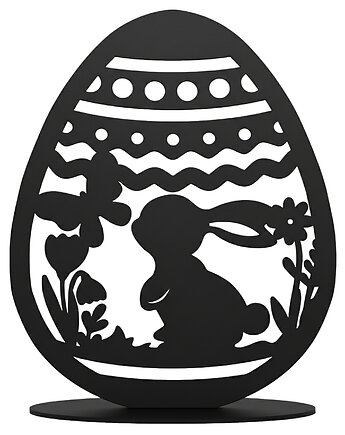 Drewniana Pisanka Wielkanocna Czarna 10cm Jajko Figurka Ażurowa Dekoracja, smxdsgn