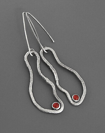 Kolczyki z karneolem - srebro, Pastelove Jewelry