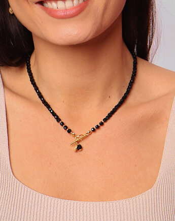 Naszyjnik czarny turmalin toggle z zawieszką, Bring Biżuteria