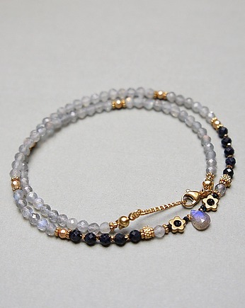 Labradoryty i szafiry /choker/ vol. 14  /07.02.25/- Szlachetna kolekcja, KiKa pracownia