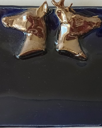 Świąteczny talerz złote łosie, Kaśka Keller