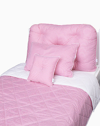Poduszka na łóżko różowo-biała w paski, Roomee Decor