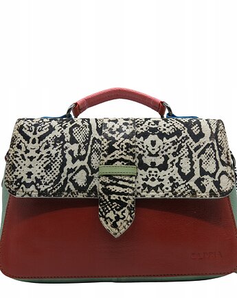 Torebka klasyczna skórzana na ramię pasek na klapce oryginalna OLIVKA, Olivka Warsaw