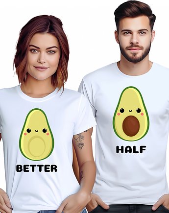 Koszulki dla pary Walentynki t-shirt komplet awokado, EvienArt