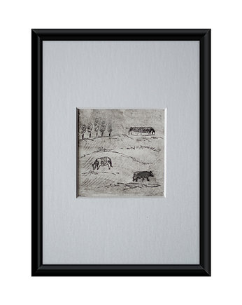 Oryginał - Grafika w oprawie passe-partout 13x18 cm, Gosia Sendlewska