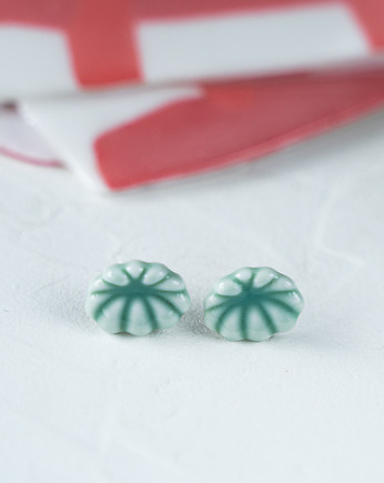 Kolczyki porcelanowe GREEN, rękoczyny