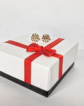 Kolczyki pozłacane listki monstera, Czaki Bransoletki