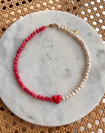 Serduszko i naturalne perły, Juicy Beads
