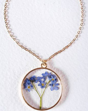 Delikatny naszyjnik z żywicy z niezapominajkami, So Jewelry