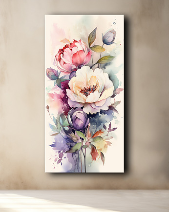 Polne kwiaty - Plakat - Olej, Boho, Abstrakcja, Black Sapphire Art