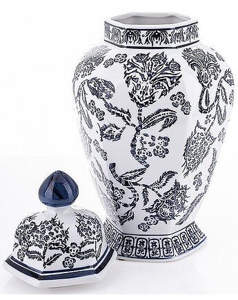 Pojemnik Ceramiczny Amfora Ceramiczna Dark Blue White 38 cm, OSOBY - Prezent dla narzeczonej