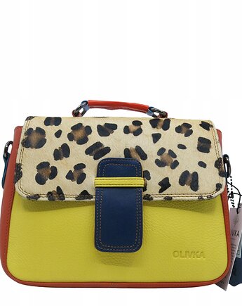 Torebka skórzana damska klasyczna rączka pasek ze skrawków OLIVKA, Olivka Warsaw