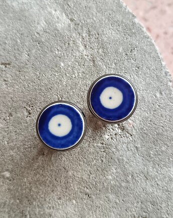 Spinki Bolesławiec, biżuteria z talerzy