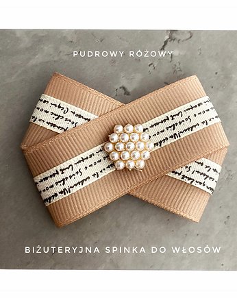 Biżuteryjna spinka do włosów z perełkami New, Pudrowy Różowy
