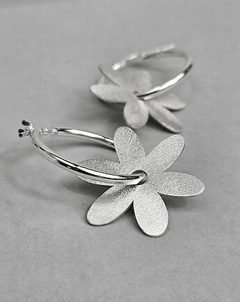 Kolczyki srebrne kwiatki stokrotki, KOBELA