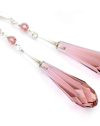 Grace - Ślubne kolczyki - Blush Rose - Kryształy Swarovski, Marisella