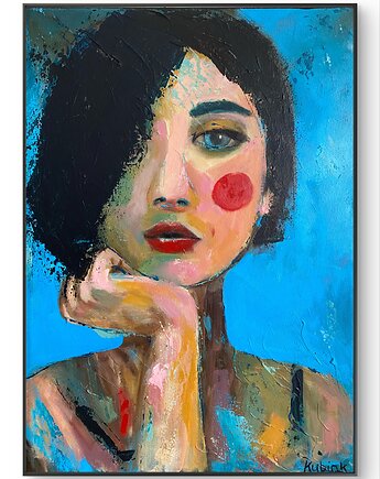 Dalia / obraz oryginał na płótnie 50x70 Cm, pachamama ceramics