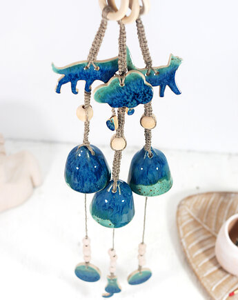 Wisząca ozdoba ceramiczna do salonu lub sypialni - kocie sprawy, 10FingersArt