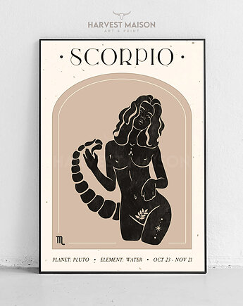 Plakat Pomysł na prezent Zodiakalna Kobieta Znak Zodiaku Skorpion, Harvest Maison