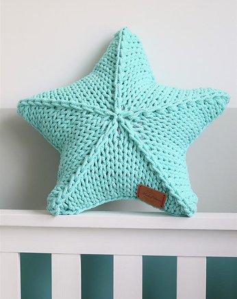Okrągła poduszka bawełniana gwiazda handmade, Made of Weaves