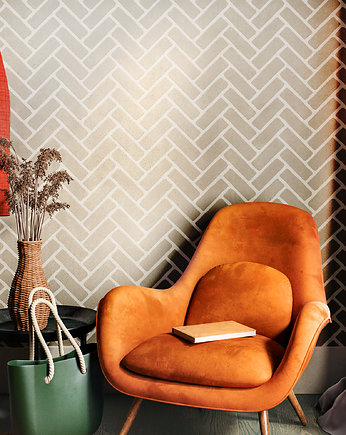 Powtarzalny szablon malarski / HERRINGBONE BRICK, Szablony Nakleo