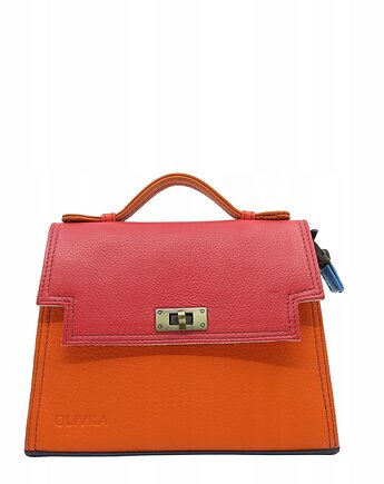 Torebka damska skórzana do ręki, na ramię kolorowa elegancka eko OLIVKA, Olivka Warsaw