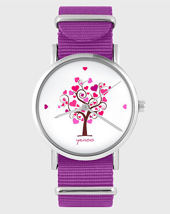 Zegarek - Drzewko miłości - amarant, nato, OSOBY - Prezent dla teścia